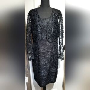 Formal Lace Dress with Lace Jacket Size 12